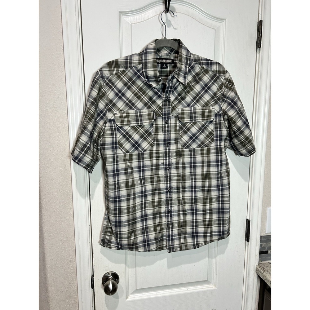 Blackhawk! Warrior Wear Shirt S Blue Line Plaid Tactical Concealed Carry Men's